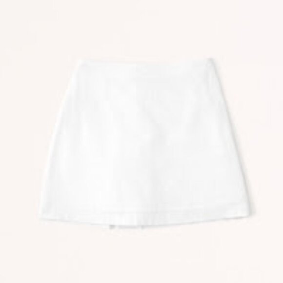 Abercrombie & Fitch Linen-Blend Mini Skort | White | Size XL - Picture 1 of 3